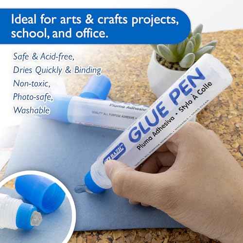 BAZIC Products Washable Glue Pen 1.7 Oz. (50 mL), Liquid Clear Glues Bond Adhesive for Art Crafts Project at School Home Office (2/Pack), 24-Pack