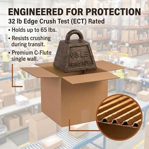 BOX USA 12x12x12 Inch Shipping Boxes (25-Pack) - Corrugated Cardboard Moving & Packing