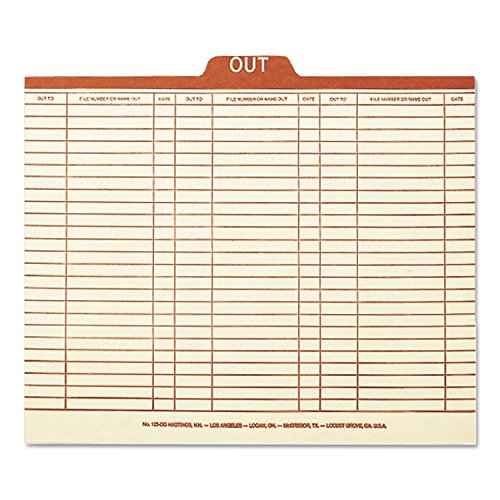 Smead Out Guide Printed Forma Style, 1/5-Cut Tab Center Position, Guide Height, Letter Size, Manila, 100 per Box (51910)