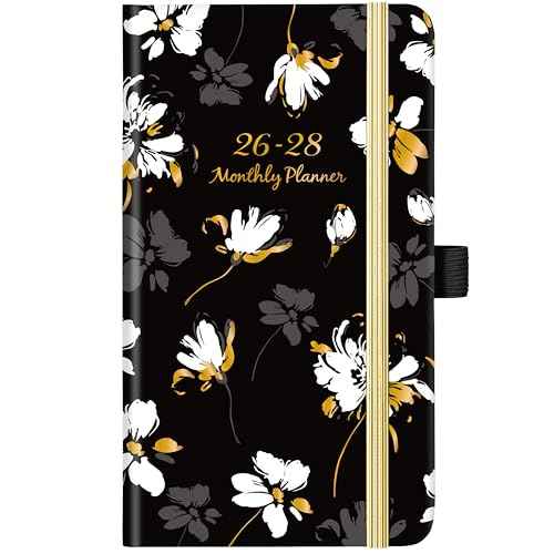 2026-2028 Pocket Calendar - Pocket Planner 2026-2028 from Jan. 2026 to Dec. 2028, 3 Year Monthly Planner with Pen Holder, Bookmarks, 6.3" x 3.8"