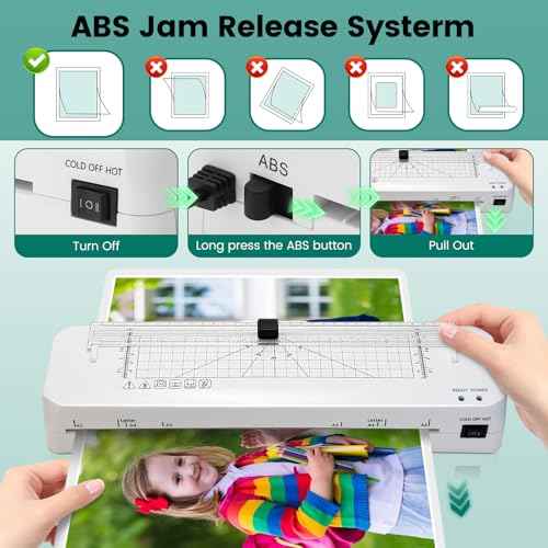 Laminator A3 Laminator Machine with Built-in Trimmer, 70s Fast Warm-up, 13 Inches Cold and Thermal Laminating with 20 Laminating Sheets, Portable Laminating Machine for Home Office School Use