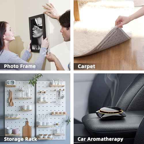 2 Pack Double Sided Tape Heavy Duty, Extra Large 16.4FT Nano Double Sided Mounting Tape, Transparent Strong Removable Adhesive Picture Hanging Strips, Wall Tape Sticky Poster Carpet Decor