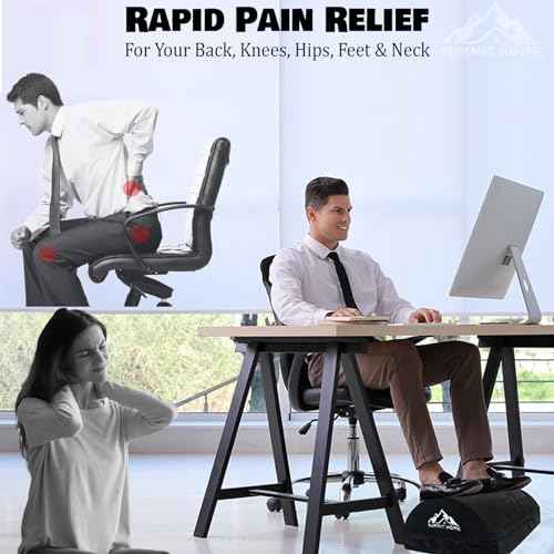 Ergonomic Under Desk Foot Rest for Office Use ? Adjustable Height Memory Foam Foot Stool Under Desk for Office Chair, Gaming Chair, Home & Car ? for Back, Knee, Hip & Foot Pain Relief