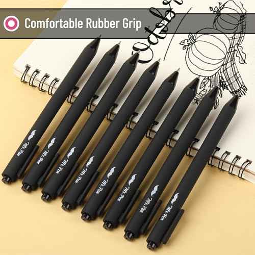 Mr. Pen- Retractable Gel Pens, 8 Pack, Black Ink Gel Pens, Fine Point 0.5mm, Retractable Pens