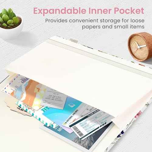 Taja Lined Journal Notebook for Women & Men, Hardcover Leather Journal for writing, A5 College Ruled Notebook for Work & Note Taking, Perfect for Office School Home Supplies, 160 Pages, Garden