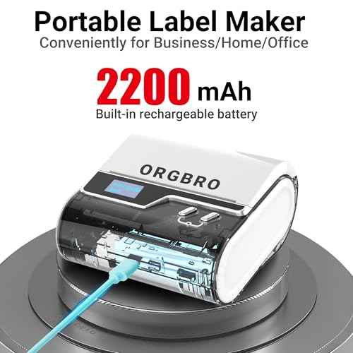 ORGBRO Z3 Label Maker Machine with Tape, 2-3 Inch Bluetooth Thermal Label Printer, Portable Sticker Printer for Small Business Office Home Organization Barcode Address, Compatible with Phones & PC