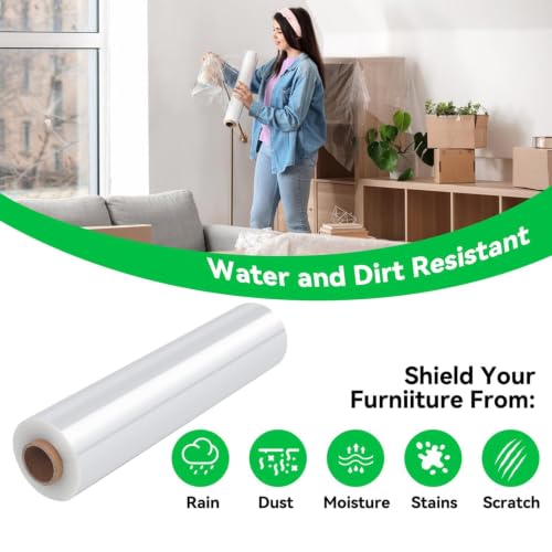 Elxrict 18in Clear Heavy Duty Stretch Wrap Roll 1500ft - 4 Pack