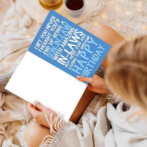 Funny Son-in-Law Birthday Card from Awesome In-Laws ? Humorous and Sarcastic Greeting for Son-in-Law Living the Dream ? Happy Birthday Card for Him