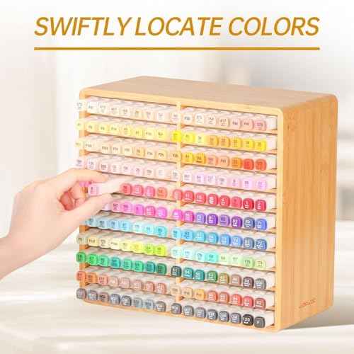 walowalo Marker Organizer Hold 176 Markers Birthday Gifts Christmas Gifts Bamboo Pen Holder Art Supply Pencil Storage Organizer 22 Compartments All-in-One Marker Storage for Home Office Desk Classroom