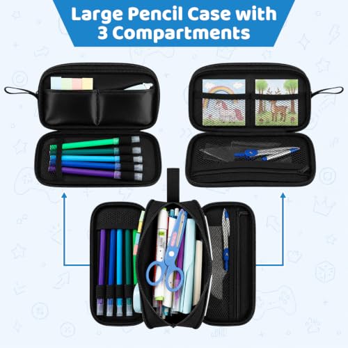 Easozoom Red & Blue Game Controller Pencil Case - Large Capacity Travel Organizer for Kids & Teens