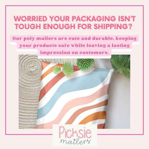 Picksie Mailers - Boho Poly Mailers 10x13 100 Pack Bundle Bulk Polymailers Shipping Supplies for Small Business Boutique Envelope for Clothing Cute Designer Plastic Bags - Boho Bundle