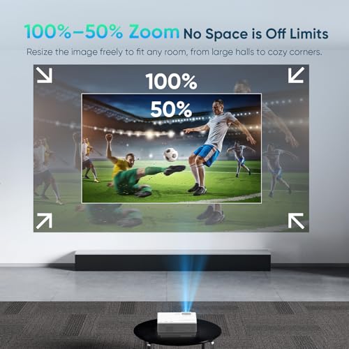 NISOO Mini Projector with WiFi, Bluetooth & 1080P Outdoor Home Theater