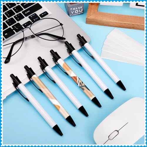 48 PCS Sublimation Pens Blank Bulk Heat Transfer Pen Back to School Aluminum Customized Pen with Heat Shrink Wrap,Sublimation Ballpoint Pen Personalized Clip Pen for DIY School Office Supplies