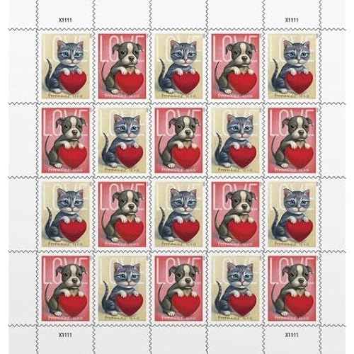 Cats & Dogs Themed Forever First Class Postage Stamps by The United States Postal Service - Ideal for Weddings, Anniversaries, Valentine's Day, Engagements, Graduations, and Exclusive Invitations