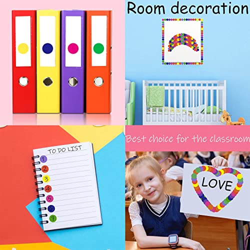 Dreecy 10-Color 1400 pcs Round Color Coding Labels 3/4 Inch Classroom Office Stickers