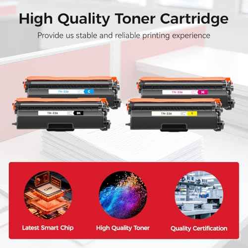 TN336 Toner Cartridge Set 4-Pack Printer Replacement Compatible for Brother TN-336 TN331 TN315 MFC-L8850CDW HL-L8350CDW MFC-L8600CDW HL-4150CDN MFC-9970CDW DCP-L8400 L8450 HL-L8250 L8650 L8850 4570CDW
