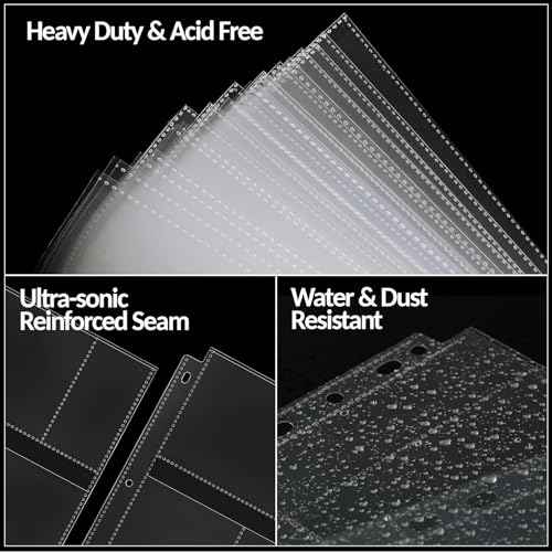 35-Pack 4x6 Clear Photo Sleeves for 3 Ring Binder - 210 Photo Acid Free Plastic Archival Protector Refill Pages for 8.5x11