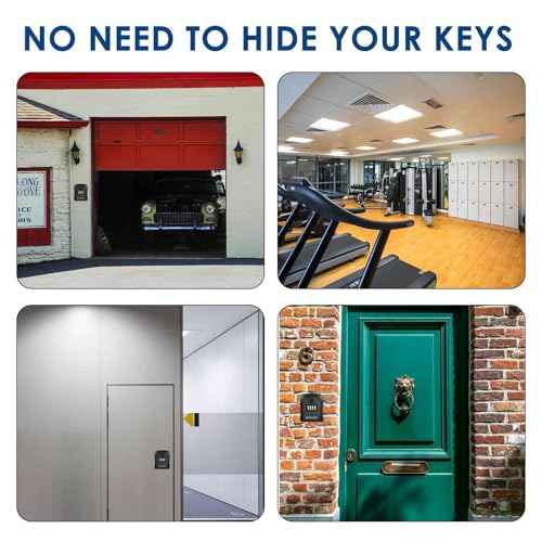 GIVERARE Lock Box, 4 Digits Combination Lockbox, Waterproof Outdoor Key Hider for House Key Storage Wall Mount Outside, Resettable Code Safe Security Password Boxes with Mounting Kit-Black