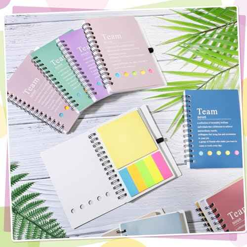 24 Pcs Team Appreciation Gifts Bulk for Employee Inspirational Spiral Notebooks with Sticky Notes Inspirational Team Notepads for Teacher Nurse Coworker Staff Volunteer Gifts (Macron Color)