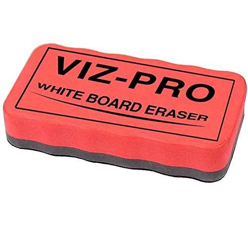 VIZ-PRO Magnetic Whiteboard/Dry Erase Board, 48 X 36 Inches, Silver Aluminium Frame, with 3 Colored Erasers