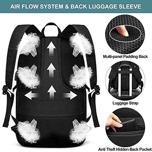 WENIG 17.3 Inch Laptop Backpack,Large Travel Laptop Bag with USB Charging Port, Anti Theft Water Resistant Business Backpack for Men and Women, Durable Big Capacity Heavy Duty Computer Bag,Black