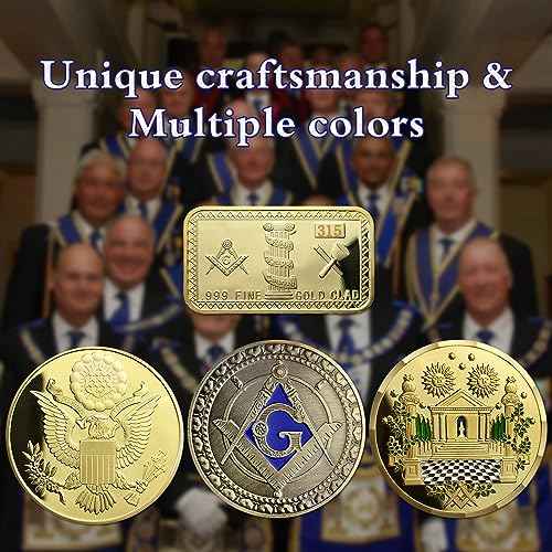 9pcs Masonic Challenge Coin Set United States Freemason Coins1