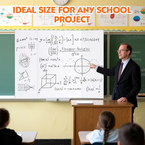 TUXITA 4 Pack Trifold Poster Boards 36x48 Inches White Presentation Display