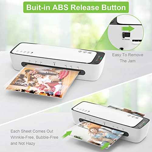 Laminator Machine with Laminating Sheets A4 Portable Thermal Lamination 9-Inch Laminate for Personal Office School Home Use, 6 in 1 Laminater Quick Warm Up Never Jam