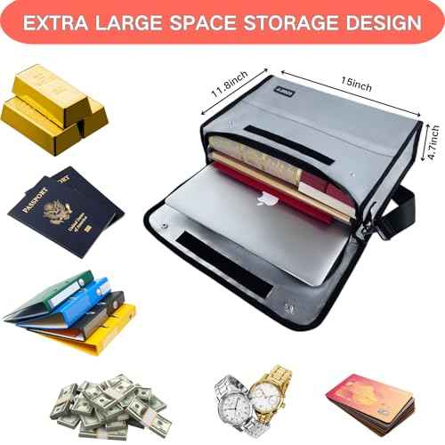 Fireproof Document Bag ? Waterproof Fireproof Document Box-Style Storage for Documents and Cash | Fireproof Document Organizer for Home & Office | Safe for Travel Fireproof Bag (2 pack(white))