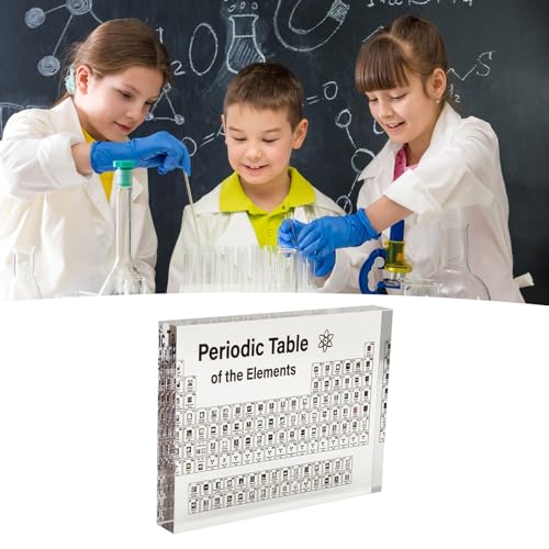 Srliya Real Elements Periodic Table Acrylic Display – Portable Classroom Chemistry Kit