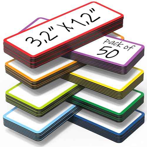 50 Pack Dry Erase Magnetic Labels 3.2x1.2 in - Magnetic Name Tags for Classroom Lockers School Bus - Classroom Magnets for Names - Magnet Labels for Whiteboard - Magnet Names Plates for Classrooms
