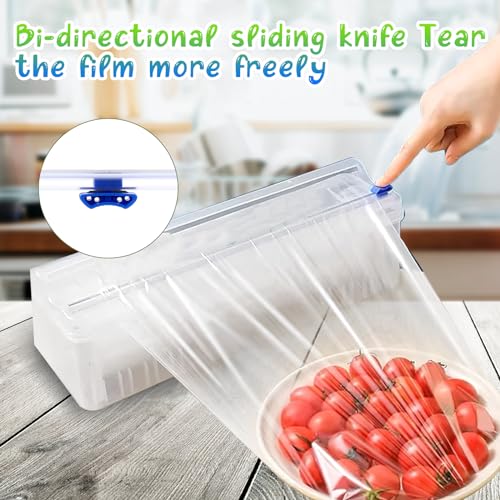Plastic Wrap Slide Cutter - 4 Pcs 13-Inch Food Wrap Dispenser & Cutter