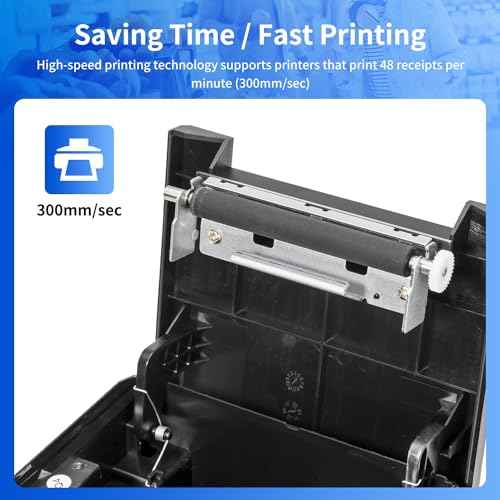 NetumScan USB POS Receipt Printer, 80mm Thermal Receipt Printer with Auto Cutter Cash Drawer, 300mm/s, Support Windows/Mac/Linux, Restaurant Kitchen Printer for ESC/POS(Only USB Interface) 8360