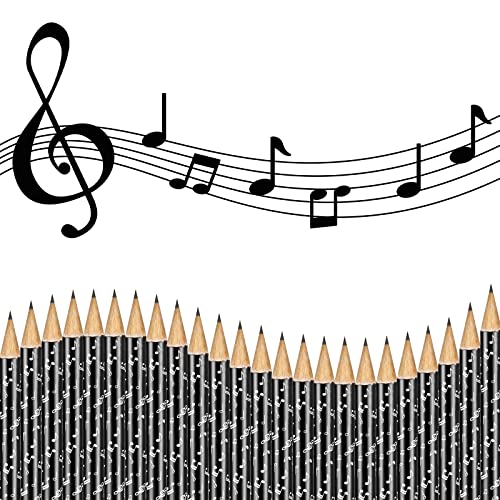 Chinco 200 Pieces Music Note Pencil Music Pencils Round Pencils Wooden Case with Eraser for Students Kids Classroom Favors Supplies