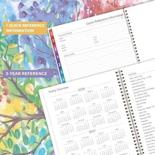 2026 Planner - Planner 2026 Weekly and Monthly, January 2026 - December 2026, 9" x 11", with Colorful Coated Tabs, Reference Calendar