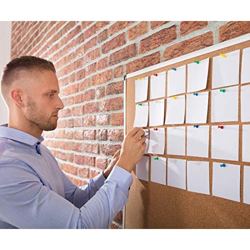 Board2by Bulletin Board 36 x 48, Silver Aluminium Framed 4x3 Large Wall Mounted Cork Office Notice Pin Board