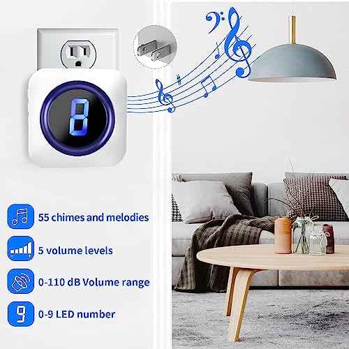 SURFOU Wireless Caregiver Pager, Nurse Calling Alert Patient Help System for Home/Personal Attention, 1000 ft Range, 2 SOS Buttons/Transmitters + 1 Plug in Receiver