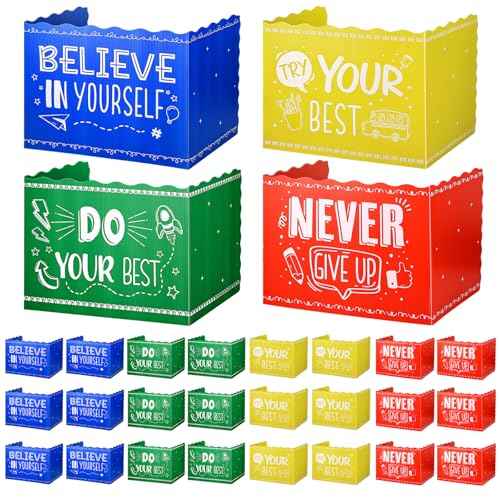 24-Pack Privacy Folders for Students Waterproof Durable Plastic Study Carrel Divider, Easy-to-Clean Classroom Desk Dividers Shield for School Teacher Christmas Supplies (Multicolor)