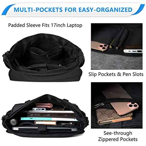 VASCHY Messenger Bag for Men, Fashion Laptop Satchel Crossbody Shoulder Side Bag for Men and Women for Work,Business
