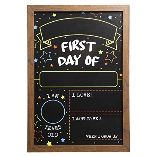 Reusable Double-Sided School Sign with Frame 9.17 x 13.27" Dry Erase Board