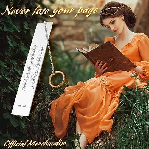 The Lord of the Rings Metal Bookmarks with Gift Box, Stainless Steel Book Marker for Adults Teens Kids (Silver with Ring)