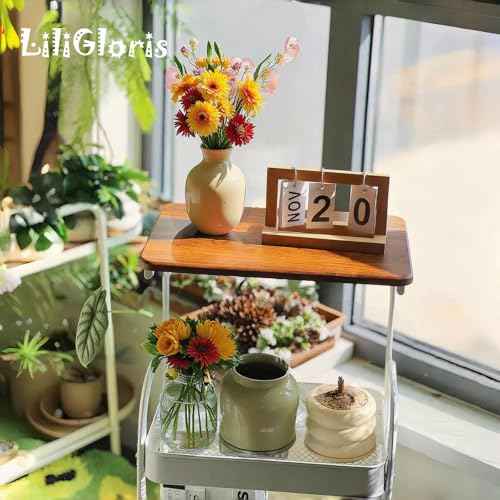 3-Tier Metal Utility Rolling Cart with Drawer & Wooden Table Top£¬with Fixed Wheel Locks,for Small Spaces Kitchen Storage£¬Office Bookshelves, Bedroom Racks, and Bathroom Storage. (White)