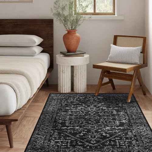 Chair Mat for Hard Floors, QQpony 55"x36" Office Chair Mat for Hard Surface, Area Rug for Living Room, Protector Floor Rug Mat for Home Office (Black)