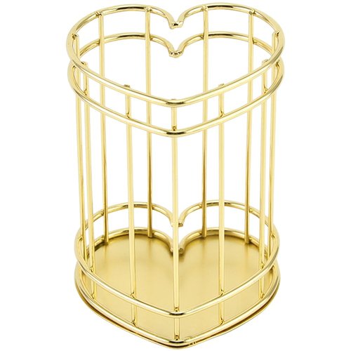 iplusmile Iron Heart Pen Holder Heart Pen Container Desk Containers Wire Makeup Brush Cup Pencil Holder Metal Pen Holder Office Desk Accessories Storage Basket Miss Stainless Steel Desktop