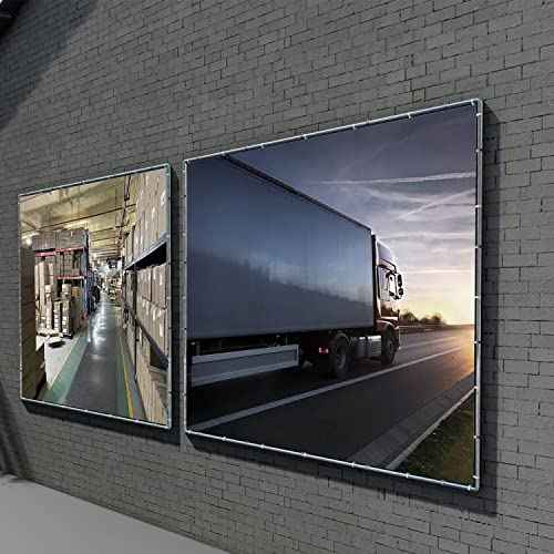 E&K Wall Mount Banner Sign Poster Frame Advertising Billboard Display Frame Stretching Stainless Steel Wall Frame for Roadside Building Warehouse 4'x8'