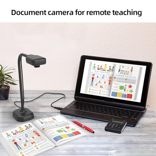 Gawervan Document Camera for Teachers 1080P USB Webcam with Mic for Classroom & Remote Learning