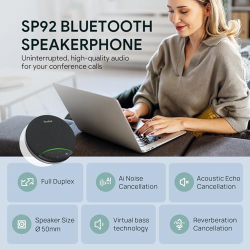 Yealink SP92 Conference Speakerphone Black with USB-C & Teams Certified