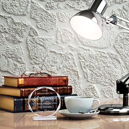 Novel Style Happy Retirement Gift Crystal Plaque with Stand - Men & Women