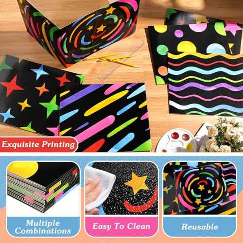 24 Pcs Inspirational Privacy Folders for Students Privacy Boards Cardboard Desk Divider Classroom Waterproof Testing Divider Bulk for School Teacher Home Focus Study Supplies (Chalkboard)