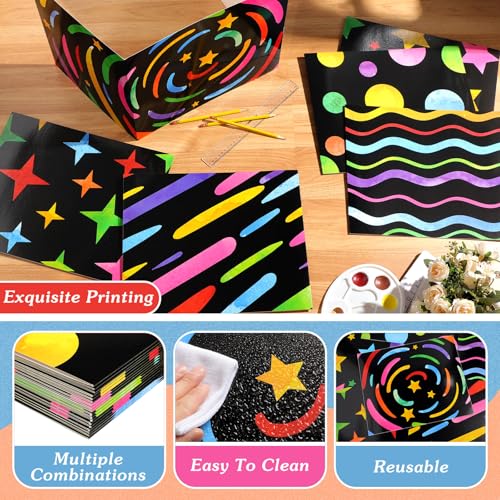 24 Pack Classroom Privacy Folders for Students, Chalkboard Design, Desk Dividers